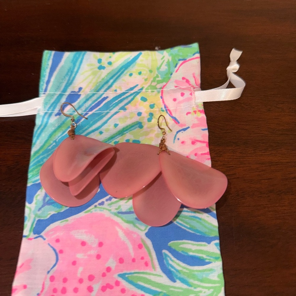 Pink Petal Drop Earrings